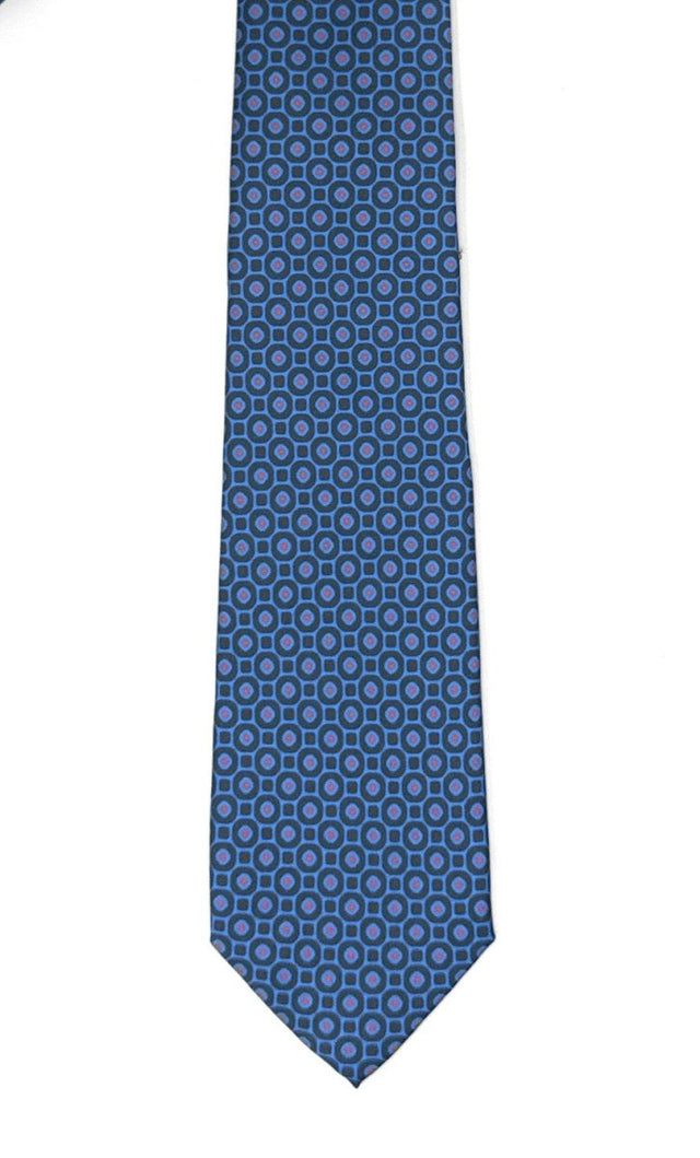Blue Octagon Medallion Tie - Wilmok