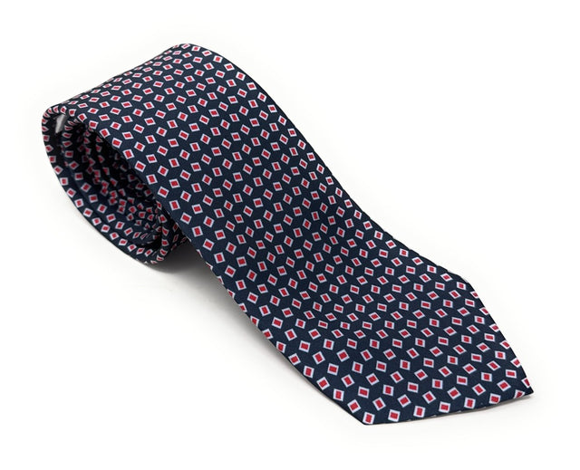Charcoal Grey Red Diamond Tile Tie - Wilmok