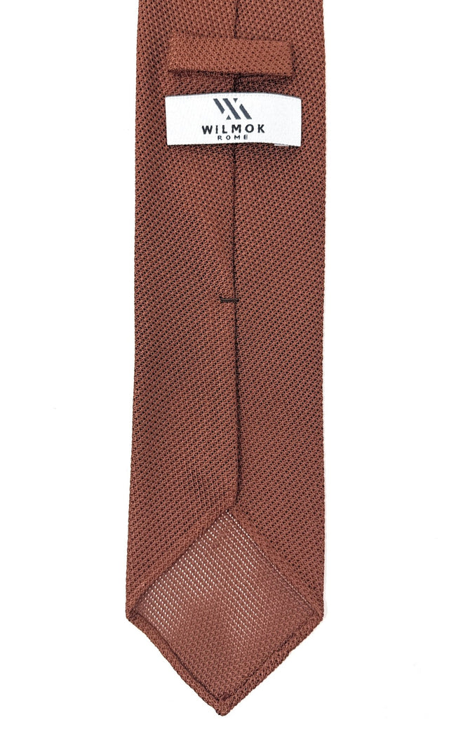 Cognac Grenadine Silk Tie - Wilmok