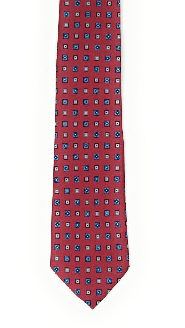 Crimson Floral Square Tie - Wilmok