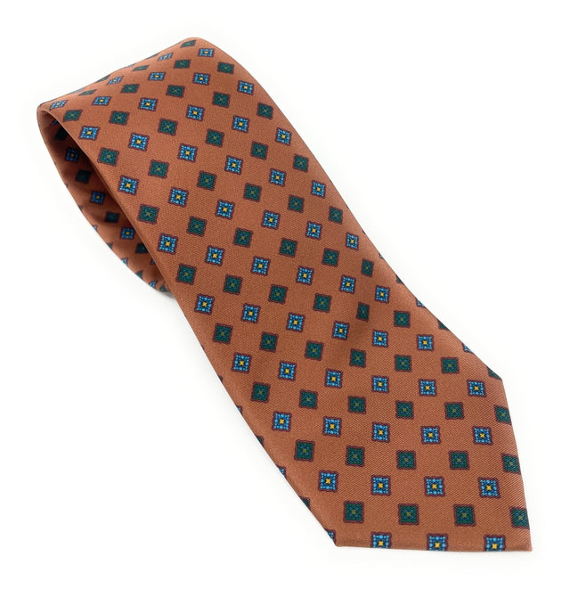 Eco - friendly Terracotta Diamond Pattern Tie - Wilmok