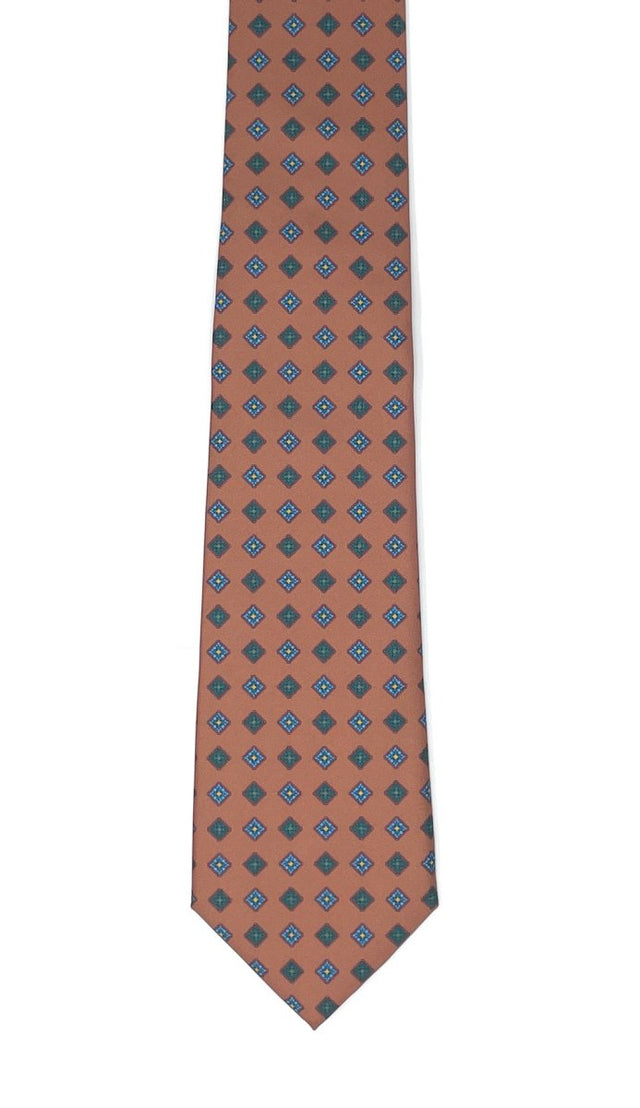 Eco - friendly Terracotta Diamond Pattern Tie - Wilmok