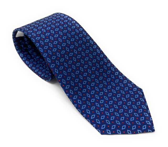 Navy Diamond Dot Tie - Wilmok
