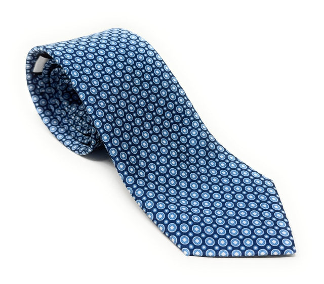 Navy Tonal Circle Dot Tie - Wilmok