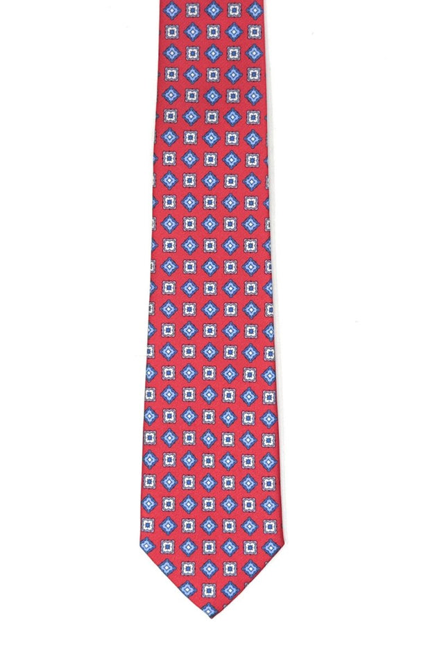 Red Floral Square Tie - Wilmok