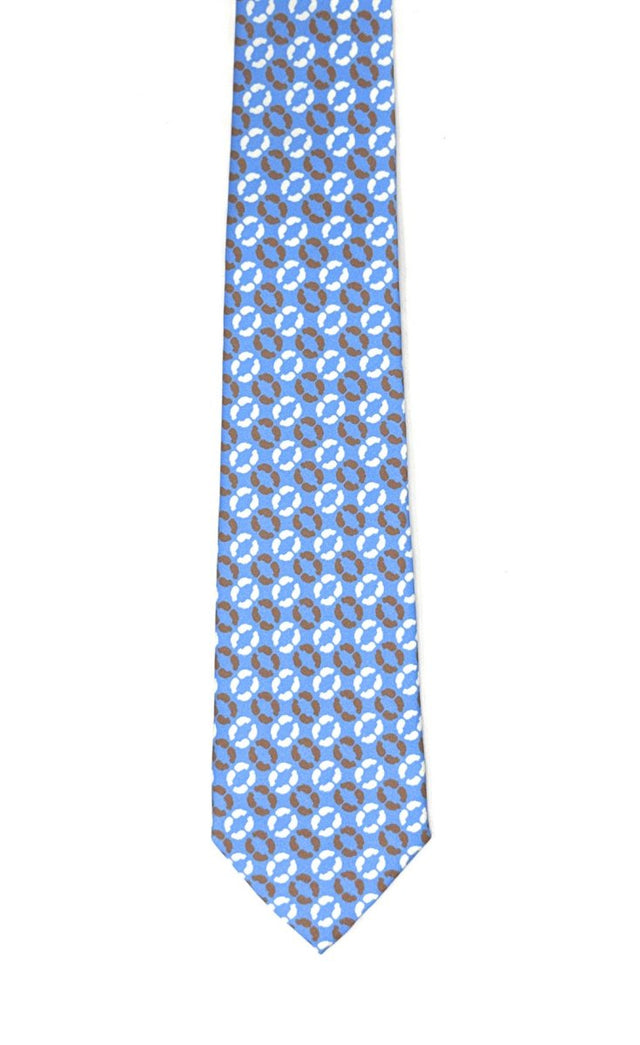 Sky Blue Chain Motif Tie - Wilmok