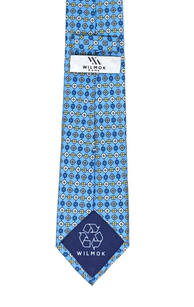 Sky Blue Floral Medallion Tie - Wilmok
