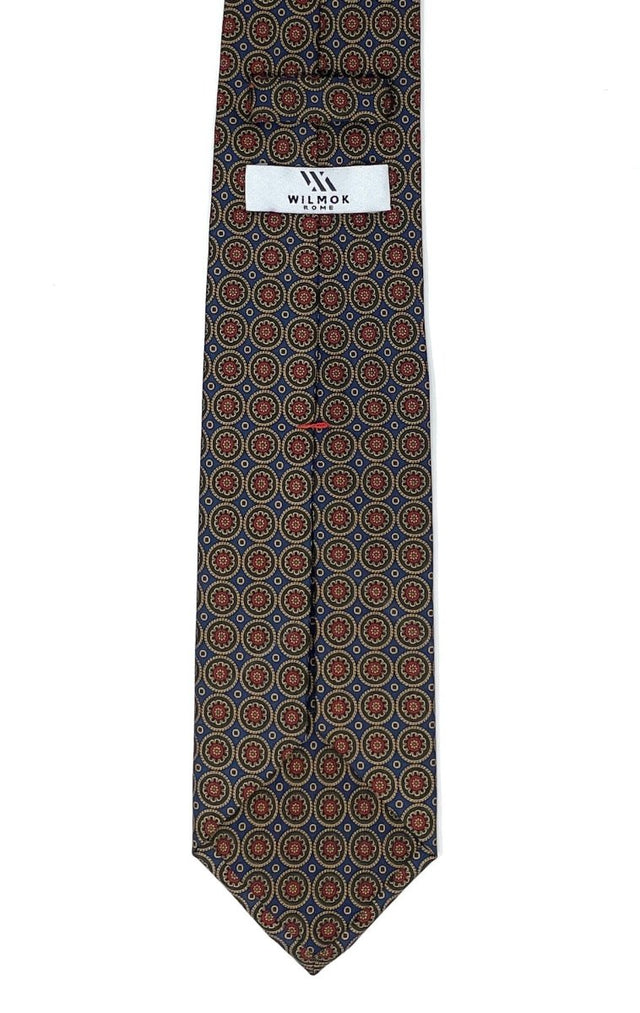7 Fold Tie - Vintage Medallion Blue - Wilmok