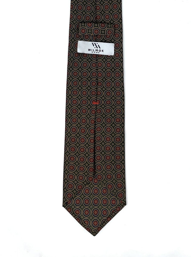 7 Fold Tie - Vintage Medallion Green - Wilmok