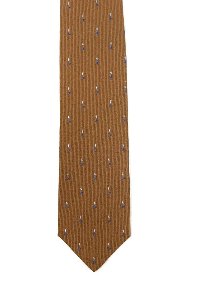 Brown Wool Micro Diamond Tie - Wilmok