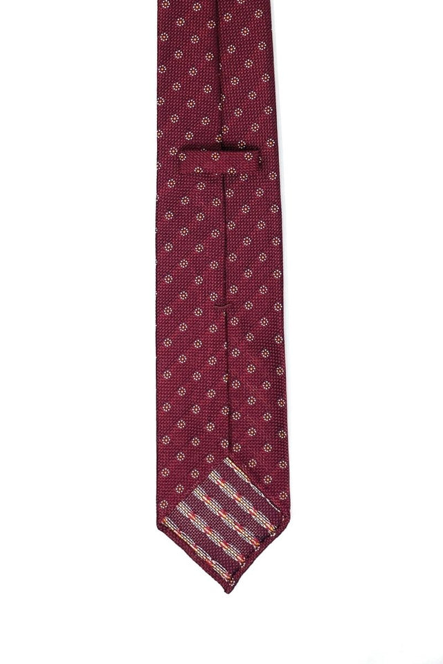 Grenadine Garza Unlined Hand-Rolled Red Floral Tie - Wilmok