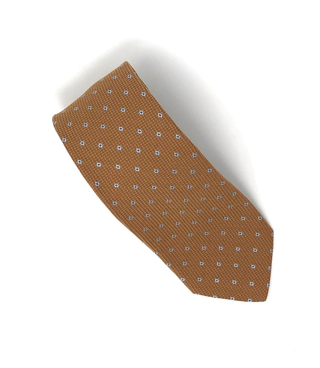 Mustard Floral Wool Tie Handmade in Italy Wilmok