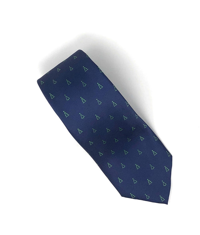 Recycled Plastic Italian Printed Christmas Tree Blue Tie - Wilmok