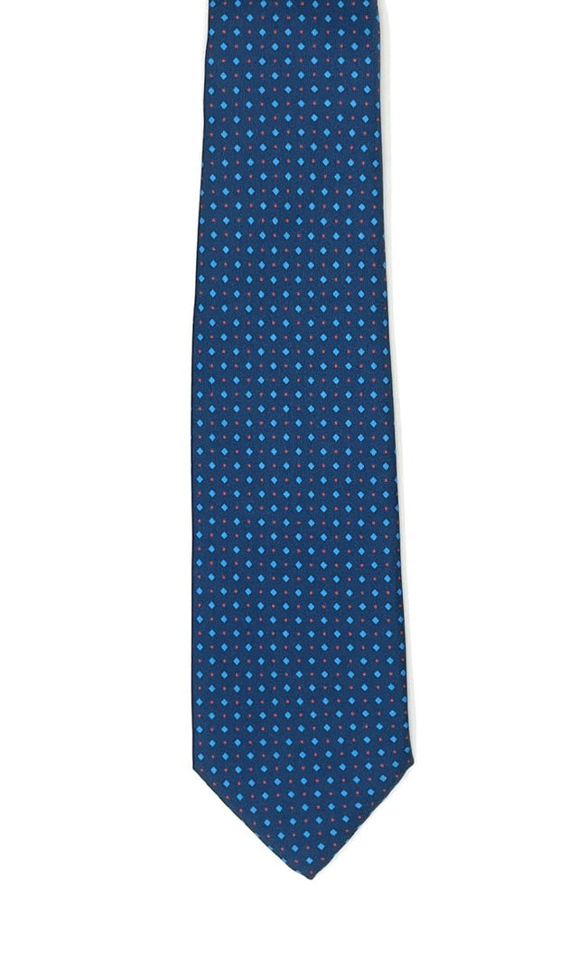Seven Fold Blue Tie with Micro Diamonds - Wilmok