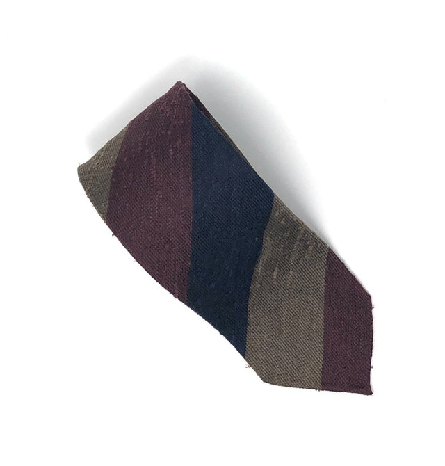 Shantung Untipped Block Striped Mix Tie - Wilmok