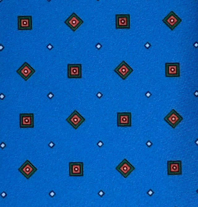 Cravatta Blu Geometrica Sostenibile