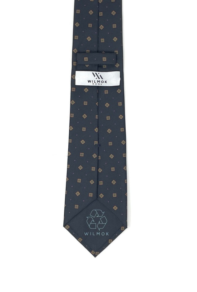 Black Diamond Dot Tie - Gold and Purple Dots - Wilmok