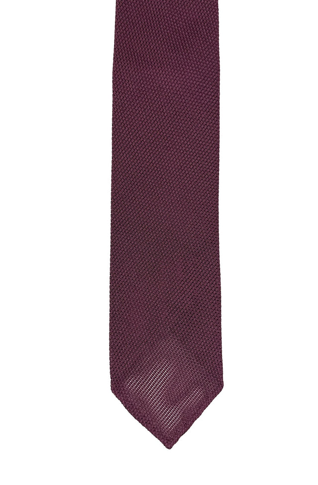 Burgundy Grenadine Silk Tie - Wilmok