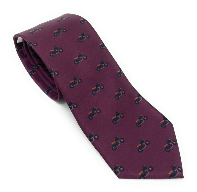 Burgundy Motorcycle Necktie - Wilmok