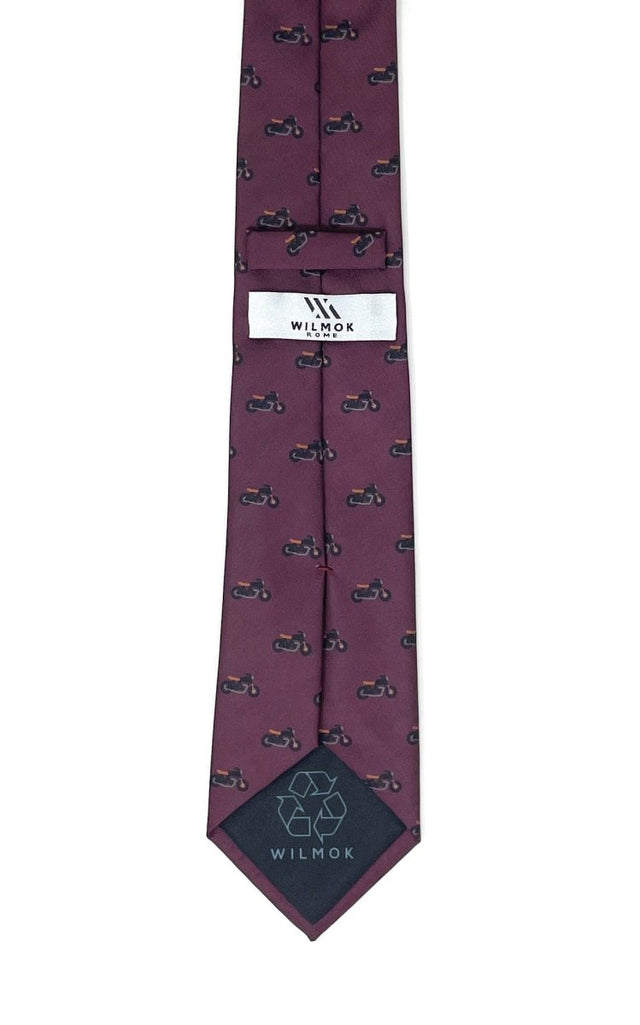 Burgundy Motorcycle Necktie - Wilmok