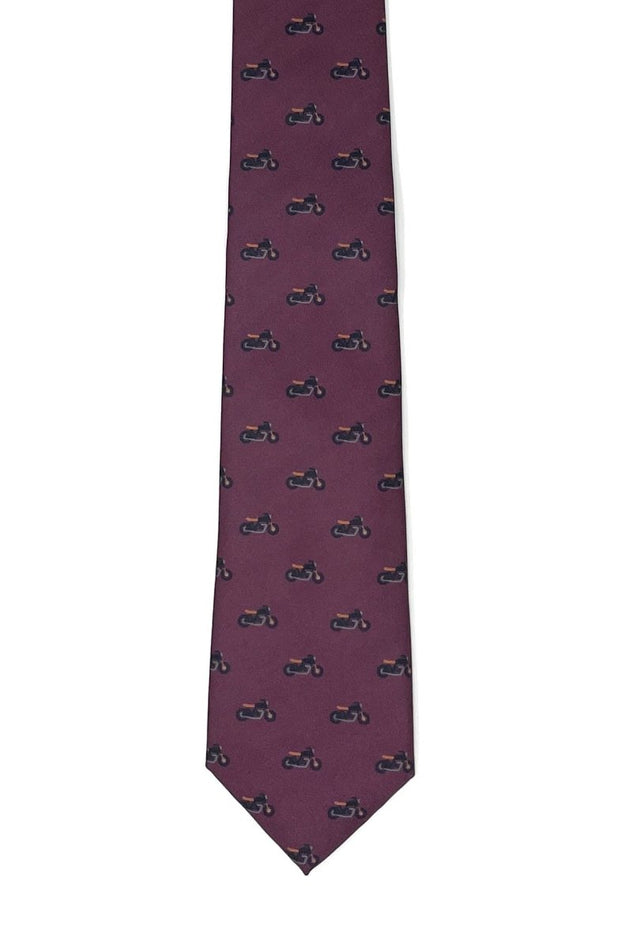Burgundy Motorcycle Necktie - Wilmok
