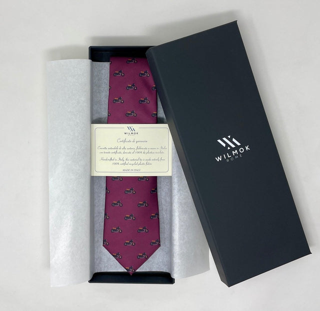 Burgundy Motorcycle Necktie - Wilmok