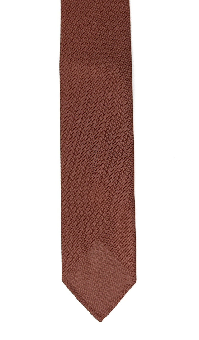 Cognac Grenadine Silk Tie - Wilmok