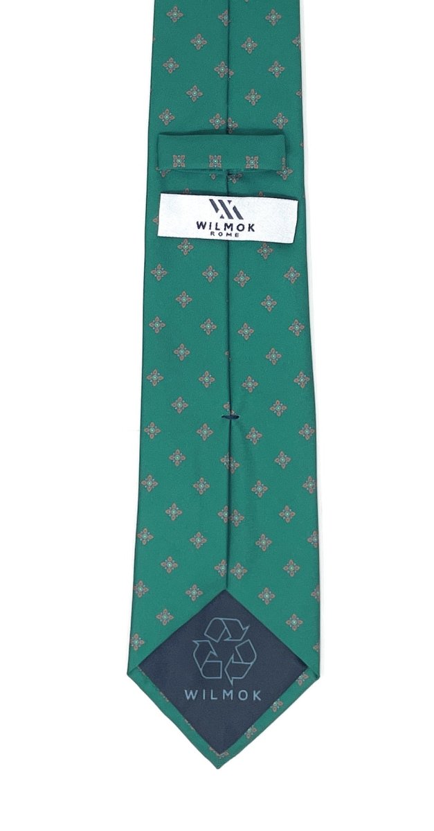 Emerald Green Floral Cross Tie - Wilmok