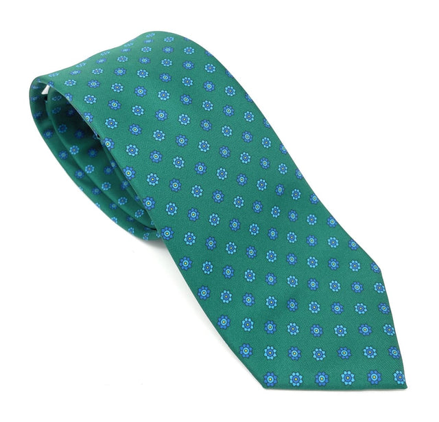 Green Floral Medallion Tie - Wilmok