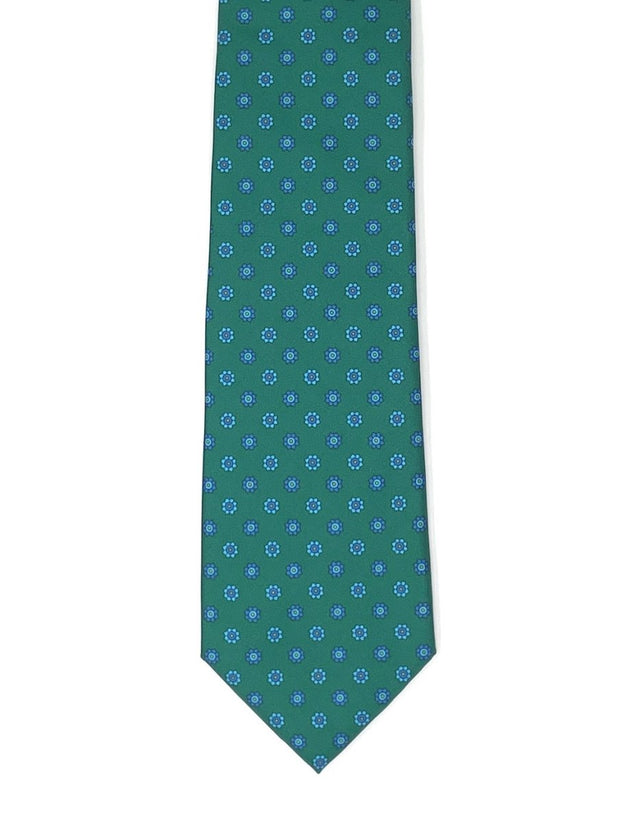 Green Floral Medallion Tie - Wilmok