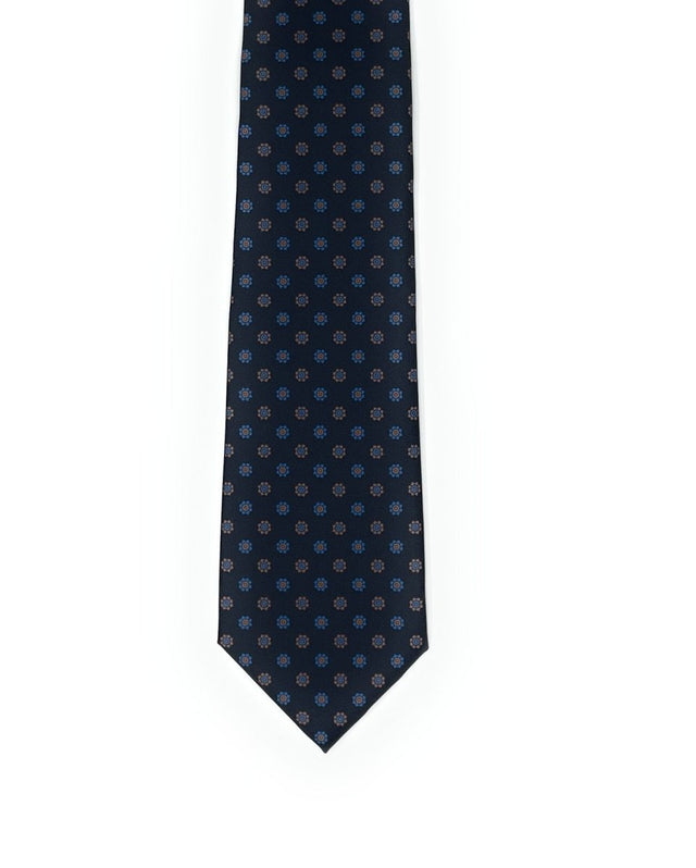 Midnight Blue Floral Medallion Tie - Wilmok
