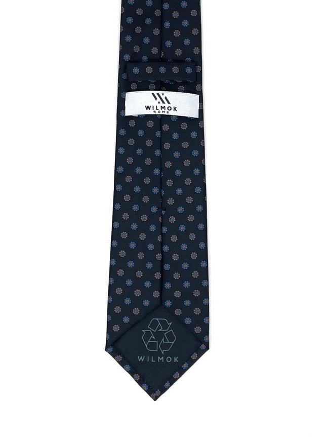 Midnight Blue Floral Medallion Tie - Wilmok
