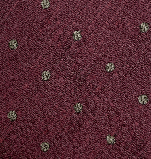 Polka Dot Shantung Tie - Burgundy with Brown Dots - Wilmok