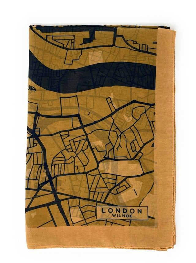 Recycled Eco Scarf - London Map - Wilmok