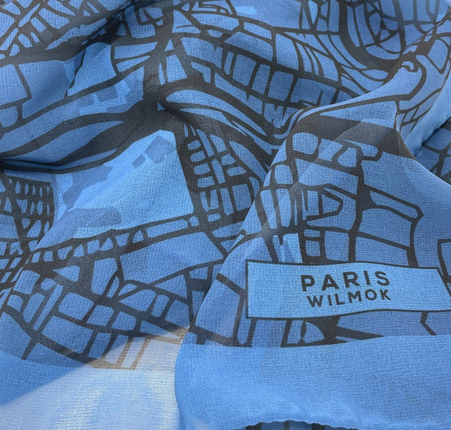Recycled Eco Scarf - Paris Map - Wilmok