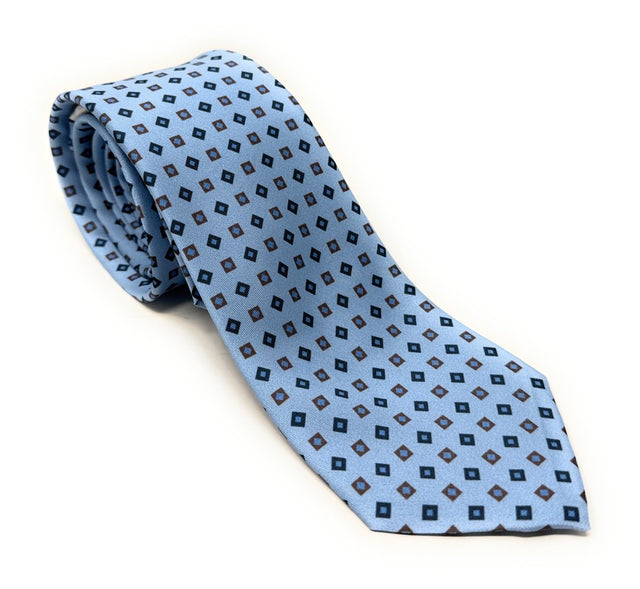 Sky Blue Diamond Square Tie - Wilmok