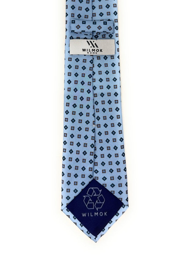 Sky Blue Diamond Square Tie - Wilmok