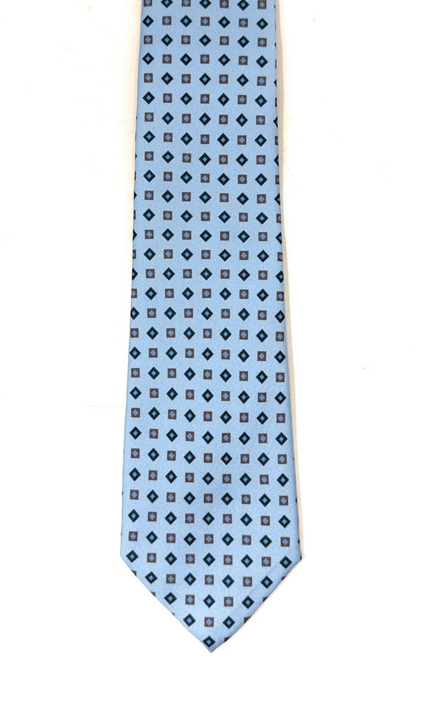 Sky Blue Diamond Square Tie - Wilmok