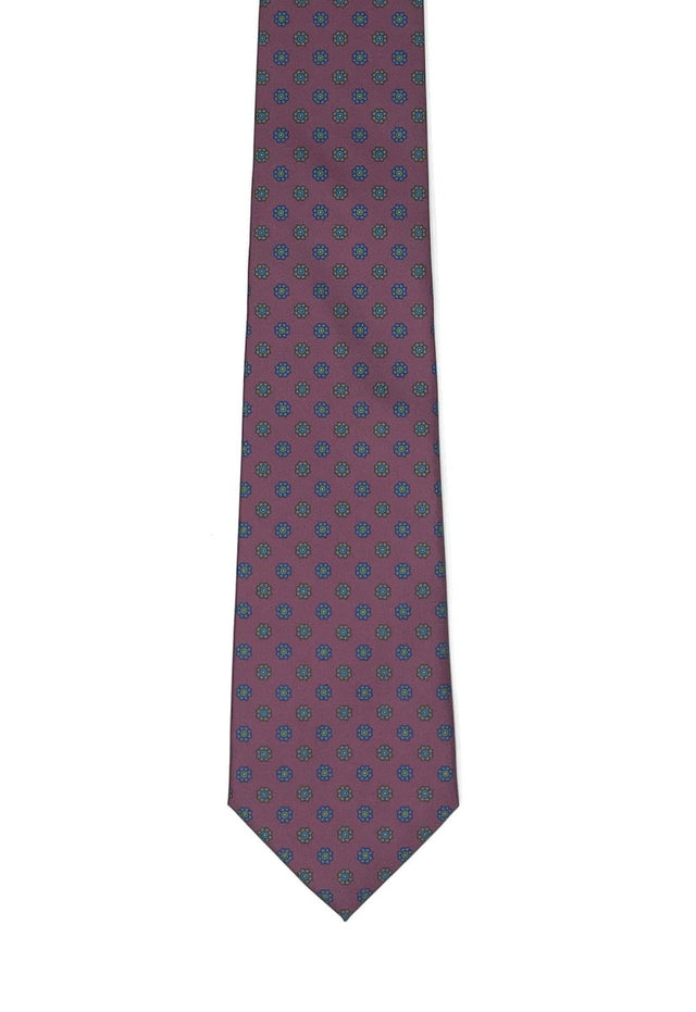 Sustainable Burgundy Floral Medallion Tie - Wilmok