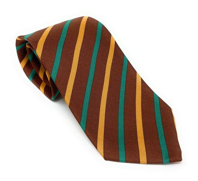 7 Fold Silk Tie - Regimental Brown - Wilmok