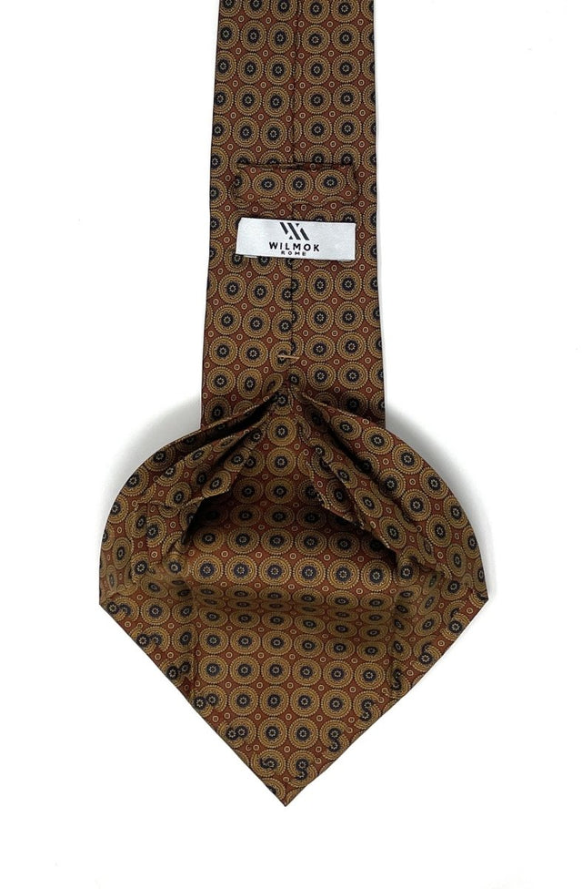 7 Fold Tie - Vintage Medallion Brown - Wilmok