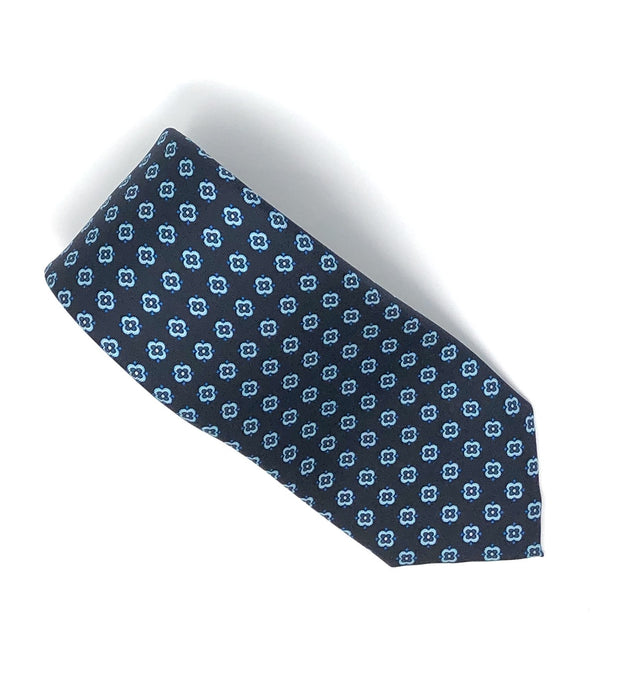 7 Fold Handmade Italian Vintage Pattern Silk Tie - Wilmok