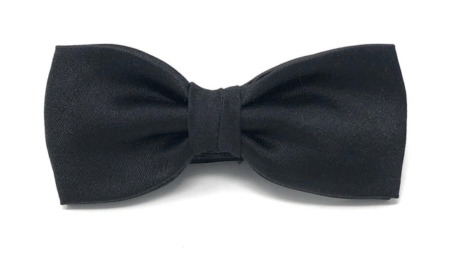 Black Silk Italian Pre-tied Bow Tie - Wilmok