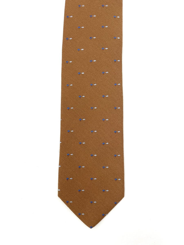 Brown Wool Blend Diamond Tie - Wilmok