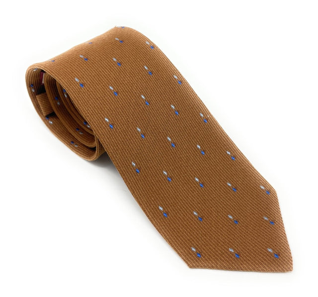 Brown Wool Micro Diamond Tie - Wilmok