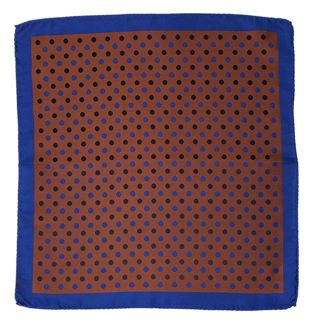 Double Sided Jacquard Orange Polka Dot Pocket Square - Wilmok