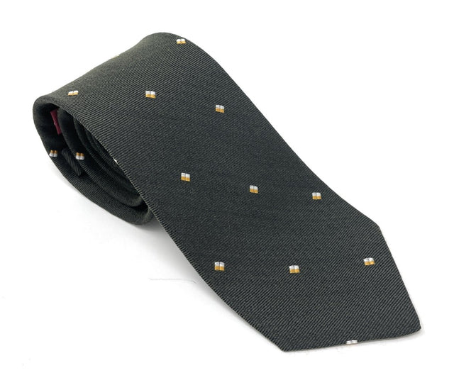 Green Wool Blend Micro Pattern Tie - Wilmok