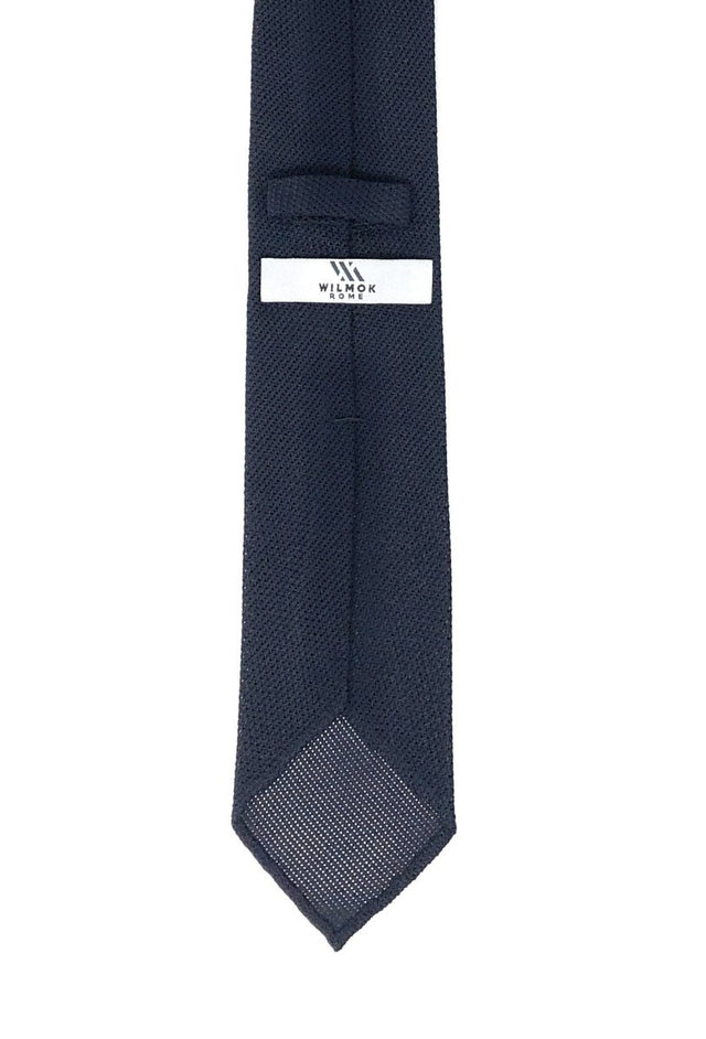 Grenadine Silk Tie - Navy Blue - Wilmok