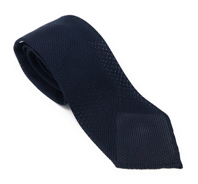 Grenadine Silk Tie - Navy Blue - Wilmok