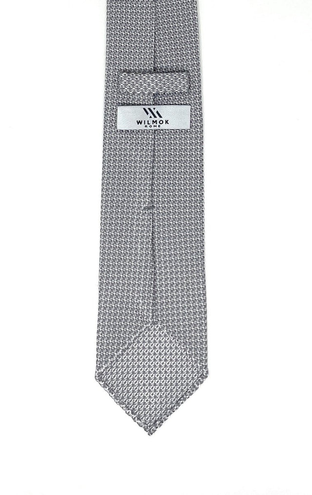 Grenadine Silk Tie - Silver / Light Grey - Wilmok
